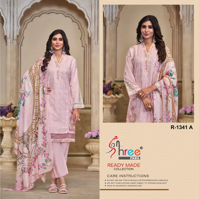 R 1341 By Shree Cambric Cotton Pakistani Readymade Suits Wholesalers In Surat